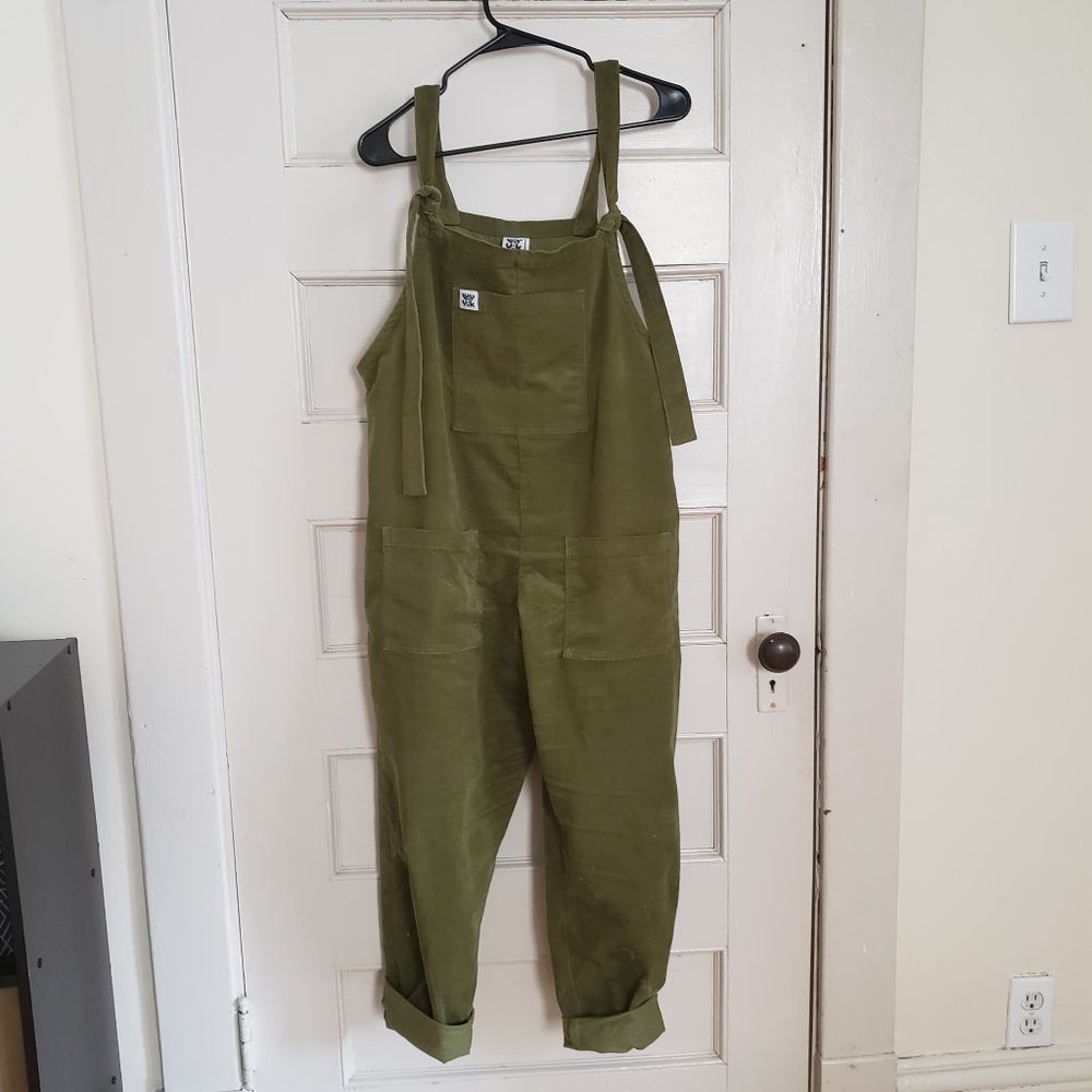 Lucy and Yak Corduroy Dungarees/Overalls Olive